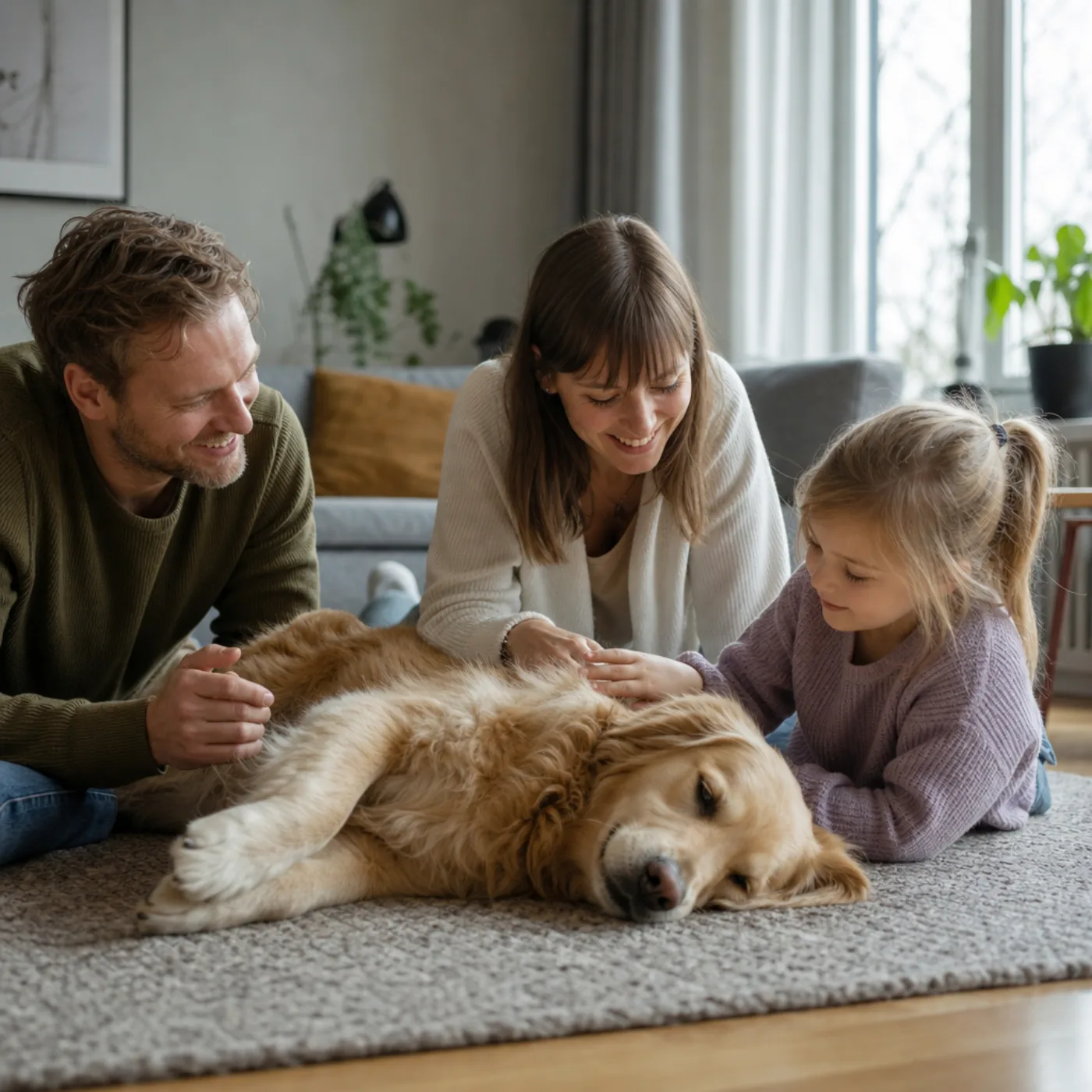 Kattägare i ljus skandinavisk hemmiljö